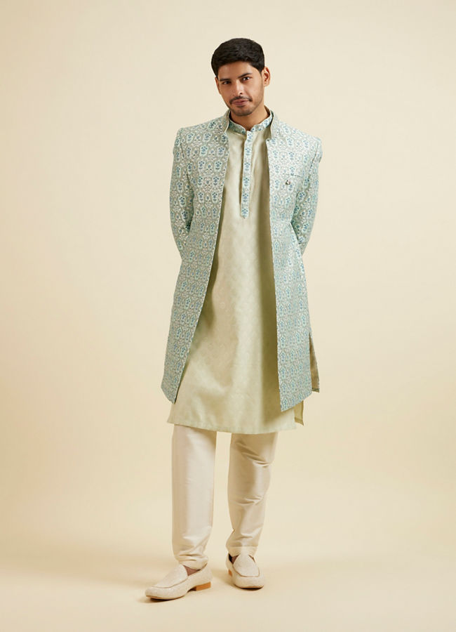 Manyavar green sherwani store